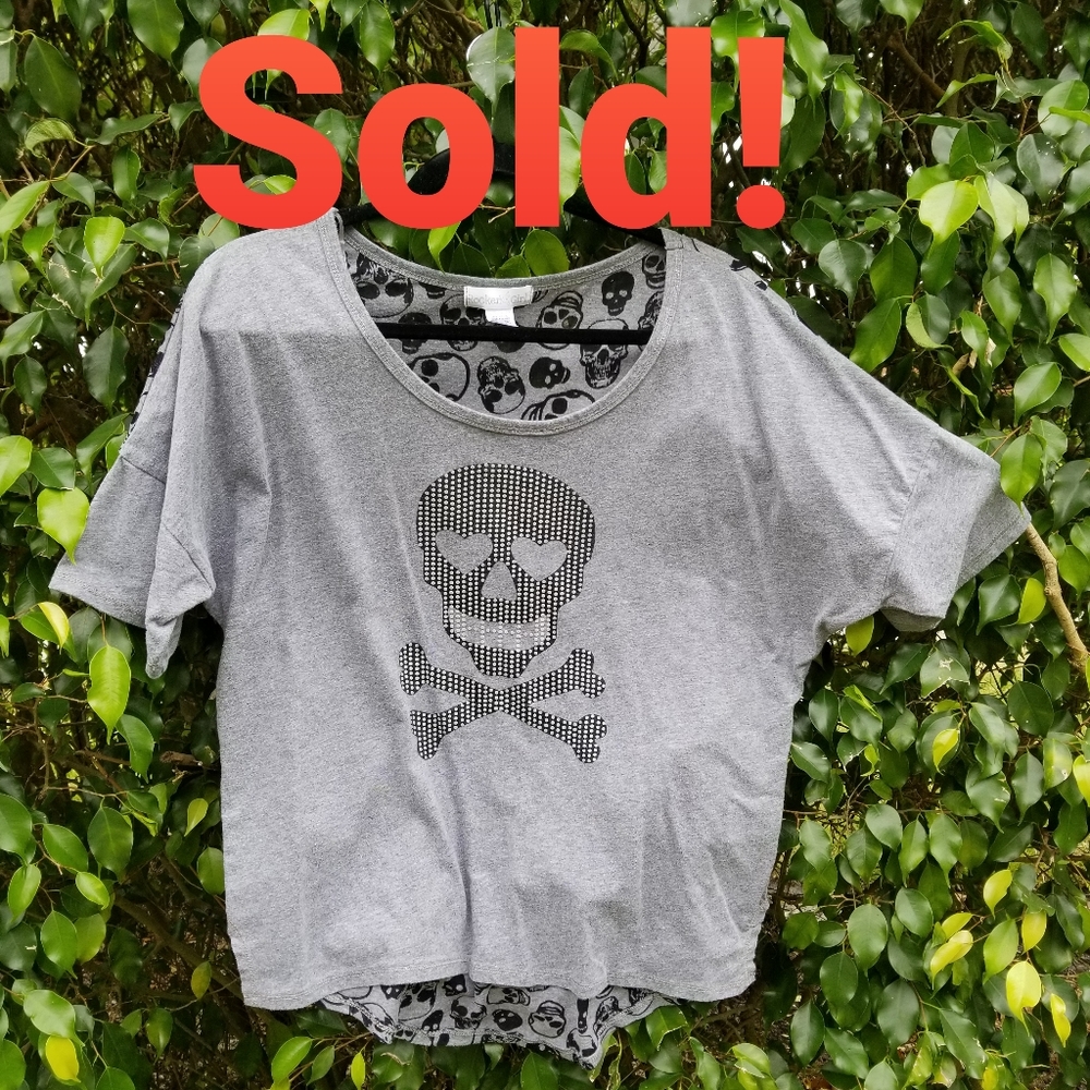 Rocker Girl, grey T-shirt- juniors size XXL(19)